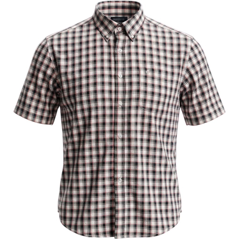 Wrangler Button Down‎ Shirt Mens Medium Black Pink Plaid Excellent Short Sleeve